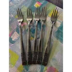 Set Of 5 Gorham Stainless Small 6” Appetizer Forks